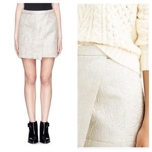 J.Crew Origami Skirt in Metallic Silver/White Gold
